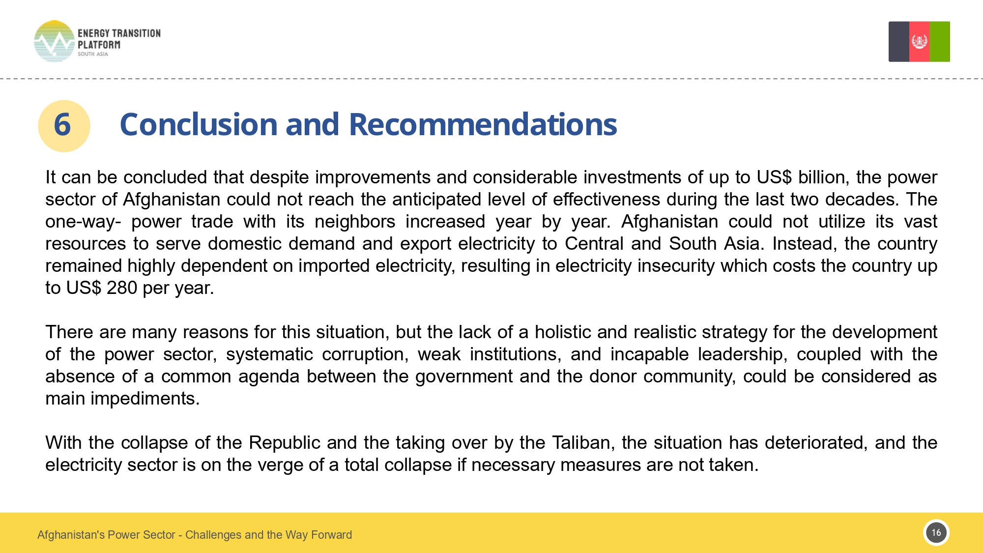 Afghanistan Policy Brief