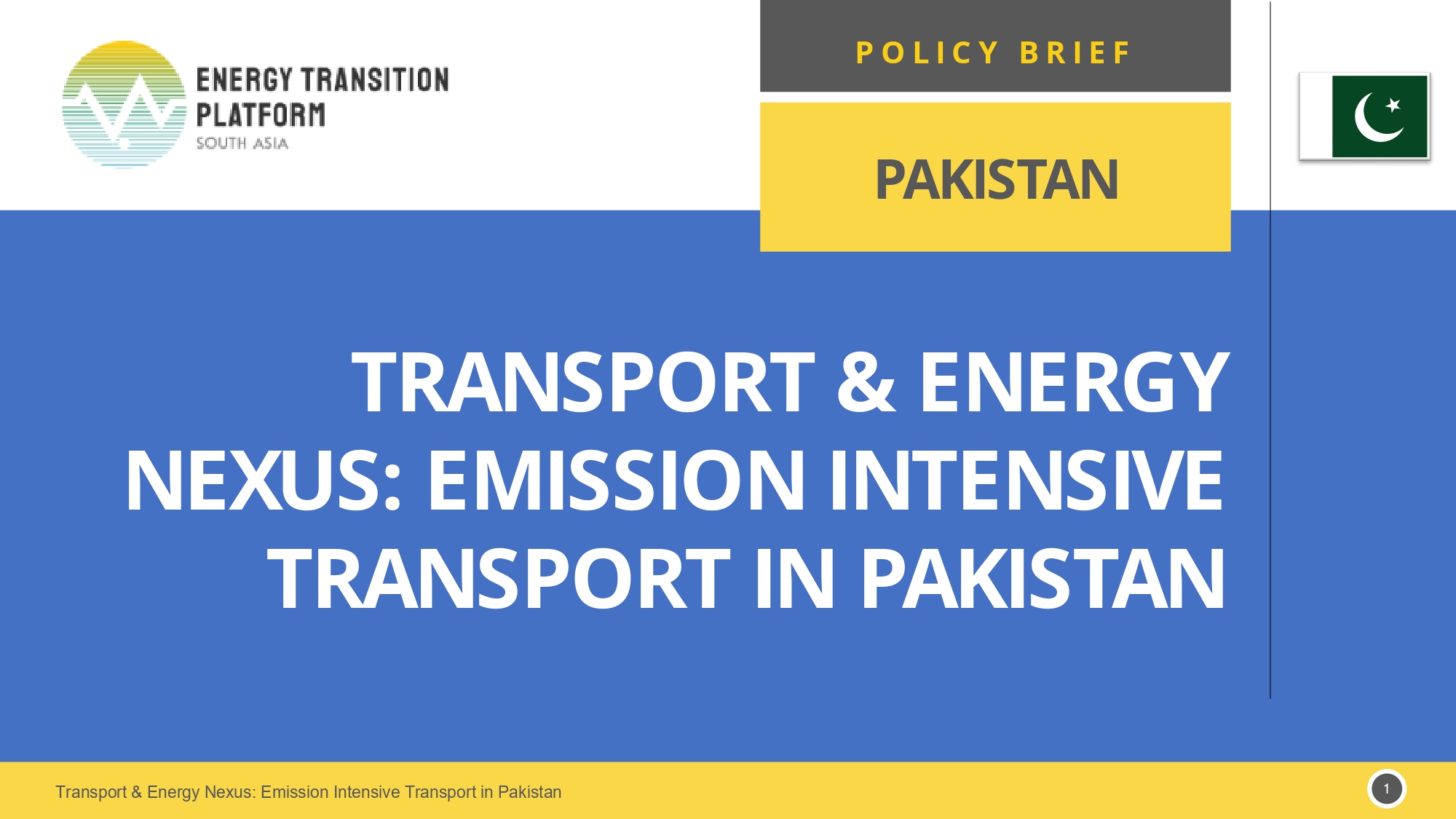 Pakistan Policy Brief